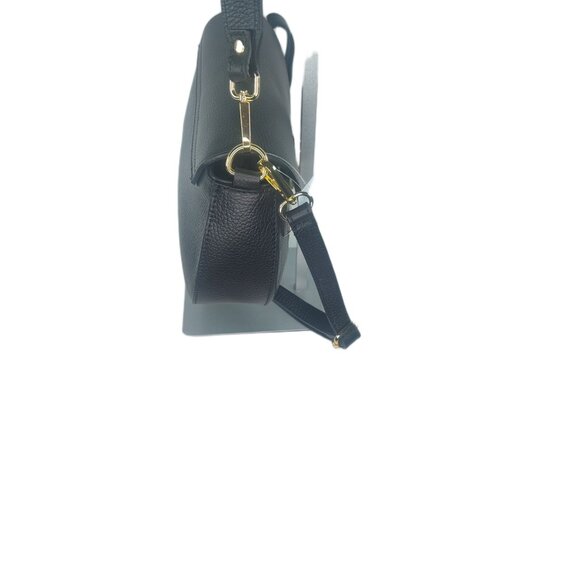 Genuine Charlie Leather “Adeluccina”  Black Leather with Fur Handbag-NWT - Picture 3 of 14